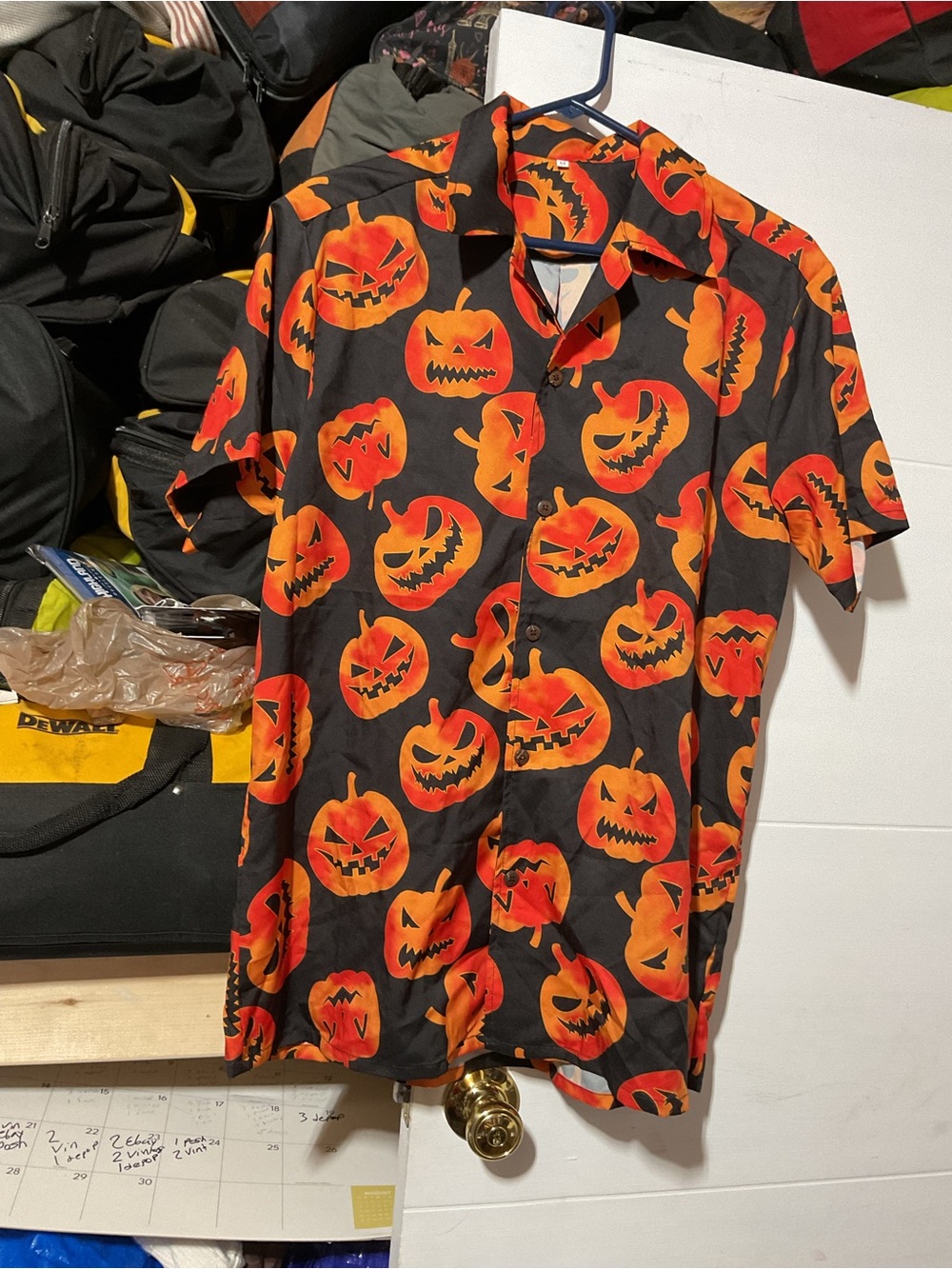 Halloween Jack-O'-Lantern Short-Sleeve Shirt - Black/Orange